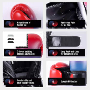 Gants de boxe Muay Thai MMA de qualité supérieure concevez votre propre logo gants de boxe en stock gants de boxe - Product Image 2