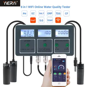 Tuya Wifi Online Water Kwaliteit Detector 8 In1 Ph/Orp/Ec/Tds/Salt/S.g/Cf/Temper Multi Ph Meter Met Data Logger Functie