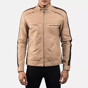 Chaqueta de cuero Premium para hombre elegante clásico Biker Slim Fit genuino suave duradero abrigo de invierno soporte negro marrón colores cálidos - Product Image 5