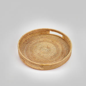 Vietnam Bamboo <b>Round</b> <b>Trays</b> Factory Price Handmade Eco Friendly <b>Serving</b> <b>Tray</b> with Rattan Border for Restaurant and Hotel - SR2074 - Product Image 2