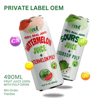 Zuurzak Sap Oem Odm Private Label Drank Fabrikant Aangepaste Formulering Vietnam Fabriek 490Ml Pet Fles 24 Per Doos