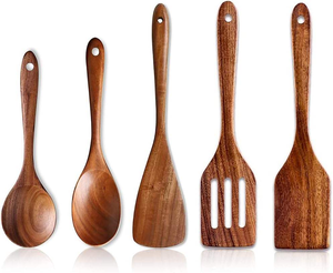 Cuillères en bois pour la cuisson Ensemble d'ustensiles de cuisine antiadhésifs Cuillères en bois Ensemble d'ustensiles de cuisine par glowin fashion - Product Image 4