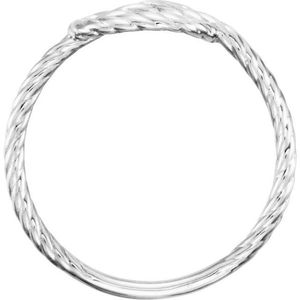 Stuller 14KW 51428:102P Trendy Engagement Cluster <b>Ring</b> 18K Gold Plated Stainless Steel with Rope Knot Design Inlay Setting - Product Image 2