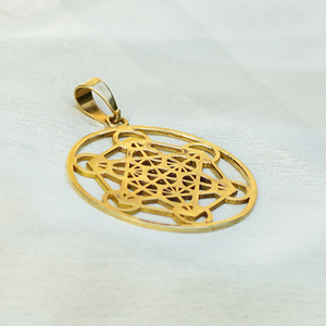 Colgante Espiritual de Geometría Sagrada en Latón, Bañado en Oro de 18k, Cubo de Metatrón, Venta al por Mayor, Colgante Unisex - Product Image 2