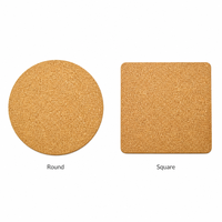 Ensemble de sous-verres ronds en liège naturel, sous-verres vierges personnalisables avec logo pour table, cadeau, vente en gros, pour enfants, direct OEM ODM