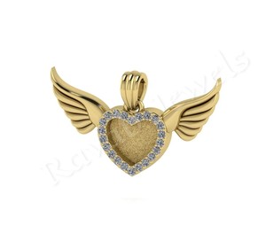 Aile d'ange personnalisée sublimation cœur lunette vierge pendentif 925 cadre photo en argent Sterling pour la fabrication de bijoux cadeau - Product Image 5