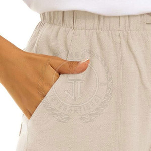 Polyester/Cotton Women Shorts High <b>Waist</b> Lightweight Stretch Fabric Breathable Quick Dry Eco-Friendly - Product Image 6