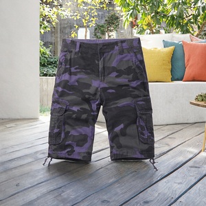 Custom Logo Men's Elastic Waist 100% Cotton Casual Breathable Quick Dry Outdoor Sport Cargo <b>Shorts</b> Flat Front Plus Size Options - Product Image 2