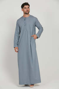 Jubah en coton marocain élégant de haute qualité pour les hommes musulmans Thobe - Product Image 4