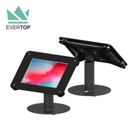 LST11B-B Stand Tablet POS Akrilik Anti Maling untuk Meja Kasir, Kios Meja untuk iPad, Stand Display Tablet Android