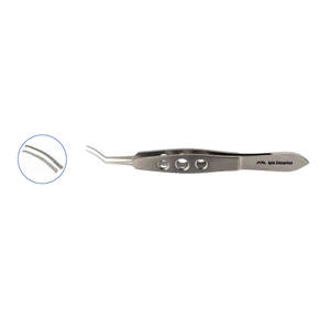 Forceps de chirurgie oculaire à pointe angulaire Lehner Capsulorhexis, pointes courbées et délicates, longueur 10,5 cm, 13 mm, utilisation manuelle en milieu hospitalier - Product Image 1