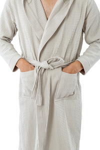Peignoir de luxe en tissu éponge pour homme, 100 % coton à fibres longues, idéal pour hôtels/spas, vêtement de nuit - Product Image 3