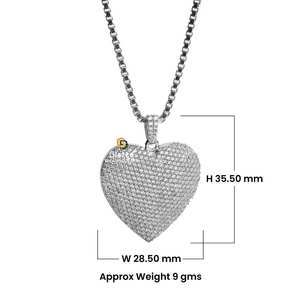 Busto colgante de Hip Hop en forma de corazón en oro blanco de 10kt y diamantes cultivados en laboratorio de corte brillante redondo en claridad VVS - Product Image 4
