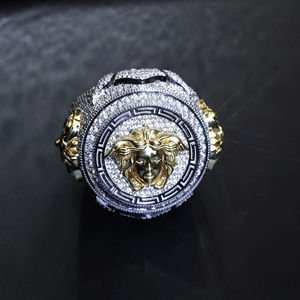 Amazing <b>Mens</b> Hip Hop <b>Ring</b> Made From 925 <b>Sterling</b> <b>Silver</b> with Moissanite Round Brilliant Cut Diamond in VVS Clarity Unique Design - Product Image 2