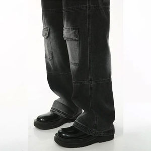 Men's Jeans Top Quality Custom Printing Logo Denim Pants Baggy Streetwear Jeans <b>Stacked</b> Long Straight Pants - Product Image 6