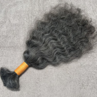 Extensions de cheveux humains indiens vierges à cuticules intactes, provenant d'un seul donneur, de bonne qualité, couleur sel et poivre, trame fine, double trame machine, anti-chute
