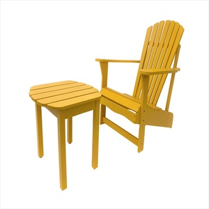 Juego de mesa de silla Adirondack de Acacia sólida de Vietnam acabado de pigmento amarillo barato al aire libre Patio jardín piscina muebles de playa - Product Image 1