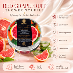 Soufflé de Douche Rafraîchissant Pamplemousse Rouge et Aloe 150g – Nettoyant Corporel Aérien Hydratant Sans Sulfate Végétalien Fait Main Naturel pour la Peau - Product Image 2