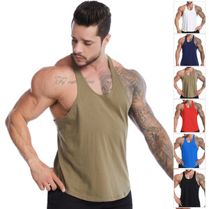 Camiseta sin Mangas para Hombre al por Mayor, 100% Algodón, con Logotipo OEM Personalizado, Lisa, para Entrenamiento, Deporte, Gimnasio, Camiseta sin Mangas - Product Image 2