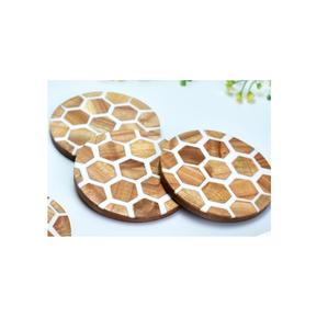 Customized Size Natural Wooden Coaster Tea Coffee <b>Beer</b> Cup <b>Mat</b> and Pads Drink Ware Coaster Modern Look Handmade Finishing - Product Image 5