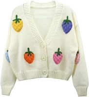 Cardigan long en tricot épais fait main pour femme, motif géométrique décontracté, col rond, manches bouffantes, avec logo personnalisé, collection automne