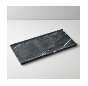 ถาดเสิร์ฟหินอ่อนโบราณพร้อมที่จับโลหะถาดเสิร์ฟดีไซน์ใหม่ทำด้วยมือ - Product Image 1