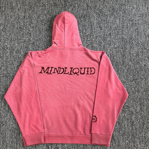 Nouveau sweat à capuche unisexe imprimé bouffant avec logo personnalisé élégant 100% coton sweat à capuche zippé épais sweat à capuche zippé complet sweats à capuche imprimés bouffants - Product Image 3