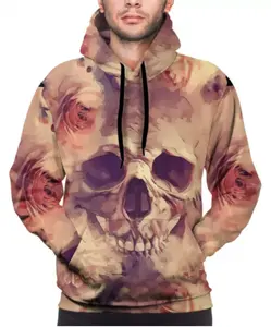 Sudadera con capucha de gran tamaño y con hombros descubiertos y logotipo personalizado para hombre, ropa de calle con estampado digital para la temporada de otoño - Product Image 5