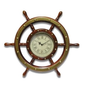 Venta caliente Reloj de pared náutico de diseño antiguo personalizado Reloj de pared pulido dorado brillante a precio mayorista. - Product Image 2