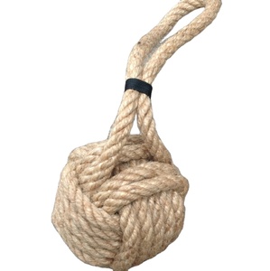 Colgador de puerta hecho a mano Magic Monkeyfist con cuerda gruesa - Cuerda de yute trenzada y robusta - Decoración náutica - Product Image 1