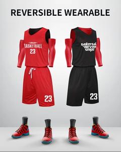 Uniforme de baloncesto transpirable de secado rápido Reversible personalizado para hombres de talla grande impreso con su propio logotipo conjuntos para adultos - Product Image 4