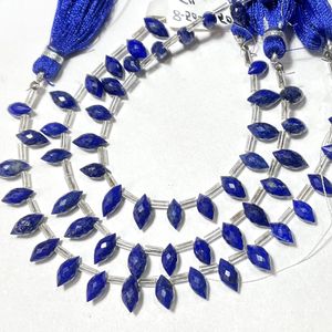Lapis Lazuli Perles Briolette à facettes Fat Marquise Forme Pierre précieuse bleue naturelle pour la fabrication de bijoux - Product Image 5
