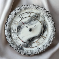Jam Dinding Model Nautikal Resin Love Dekorasi Rumah Geode Emas Desain Modern Buatan Tangan Kustom