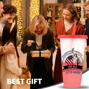 Vasos de Plástico Personalizados de 16oz y 24oz que Cambian de Color con el Agua Fría, Libres de BPA, Regalo para la Celebración del Día de la Independencia del 250 <span class=keywords><strong>Aniversario</strong></span> de EE. UU. - Product Image 5