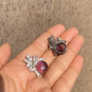 Pendientes de tuerca con lazo de amatista, joyería de piedra púrpura, Plata de Ley 925, tachuelas pequeñas y bonitas, regalo de dama de honor, uso diario - Product Image 2