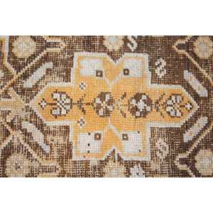 3.2x3.8 ft Rug, Vintage Turkish Rug, <b>Yellow</b> <b>Wool</b> Rug - Product Image 5