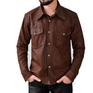 Respirant Hiver Chaud Hommes Chemise En Cuir Vêtements Décontractés Hommes Chemises En Cuir À Un Prix Raisonnable - Product Image 1