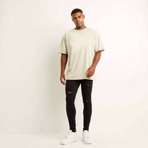 เสื้อยืดผ้าฝ้ายโอเวอร์ไซส์สำหรับผู้ชายซักไหล่ปล่อยกรดผ้าถักออแกนิก - Product Image 6