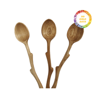 Ensemble de couverts en bois naturel flexible de qualité supérieure, cuillère, fourchette, couteau, durables, écologiques, lavables au lave-vaisselle, pour café, restaurant