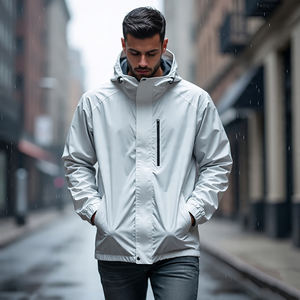 Chaqueta cortavientos impermeable con estampado para hombre, ropa de senderismo al aire libre, chaqueta cortavientos para exteriores, abrigo con estampado de lluvia para hombre - Product Image 1