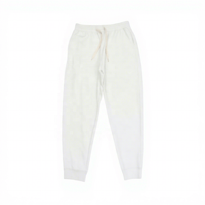 <b>Men's</b> <b>White</b> Cotton Sweatpants Elastic Waist Drawstring Casual <b>Joggers</b> Side Pockets Breathable Spring Wear - Product Image 1
