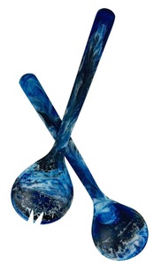 ช้อนเรซินน้ำหนักเบาที่มีดีไซน์ศิลปะมันวาวสำหรับเสิร์ฟซุปสลัดเครื่องเคียงบนโต๊ะหรูหราสำหรับใช้ในครัวบ้าน - Product Image 3