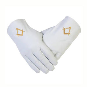 Gants maçonniques en coton brodés de haute qualité, vente en gros, gants maçonniques en coton bon marché - Product Image 4