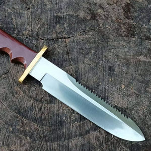 Cuchillo Bowie de Acero D2 Hecho a Mano – Hoja Fija de Espiga Completa con Mango de Micarta y Funda de Cuero - Product Image 1