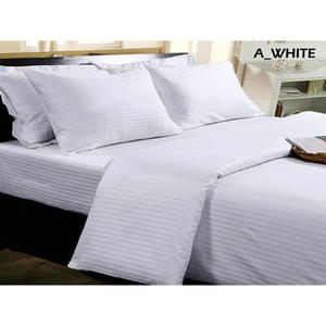 Ensemble de draps de lit d'hôtel à rayures 108x108 pouces Offre Spéciale 50/50 poly coton fabricant indien ensemble de draps de literie - Product Image 6