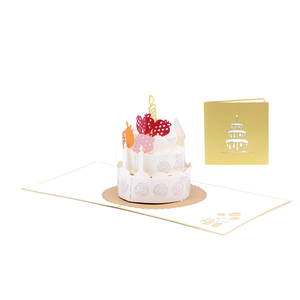 Tarjeta Pop-Up 3D Hecha a Mano con Diseño de Pastel de Cumpleaños, Arte en Papel Origami Personalizado para Regalo de Celebración de Cumpleaños - Product Image 2