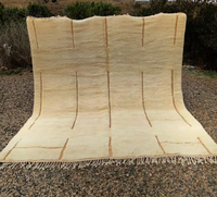 Tapis marocain beige Beni Mrirt en laine, tissé à la main, tapis marocain artisanal, tapis marocains OEM, tapis décoratifs géométriques pour la maison