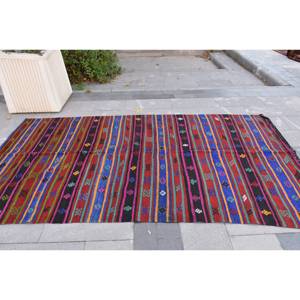 Tapis Vintage Turc Rouge Laine Seagrass 5 X 9.4ft Chef-d 'œuvre Ethnique Grande Zone Patchwork Latex Rectangle Couloir 10mm Tapis De Chambre - Product Image 4