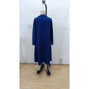 Robe midi en viscose à col et manches longues pour femme, 28778 - Bleu marine - Product Image 5