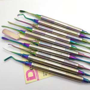 10 Uds. Herramientas de llenado de dientes dentales recubierto de arcoíris calidad sostenible Acero inoxidable logotipo personalizado instrumentos de llenado de dientes dentales - Product Image 1